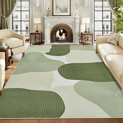 Bleum Cade Boho Floral Area Rug 5x7 Washable Soft Faux Wool Rug Carpet for Living Room Bedroom