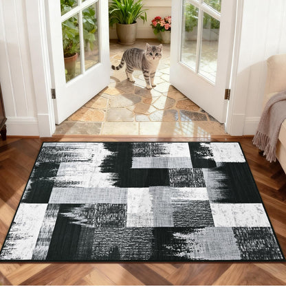 Bleum Cade  Area Rugs 2x3 Entryway Rug,Modern Geometric Patchwork Non Slip Rugs for Entryway, Washable Abstract Area Rug Door Mat Indoor, Rockwood Collection Welcome Mat for Kitchen