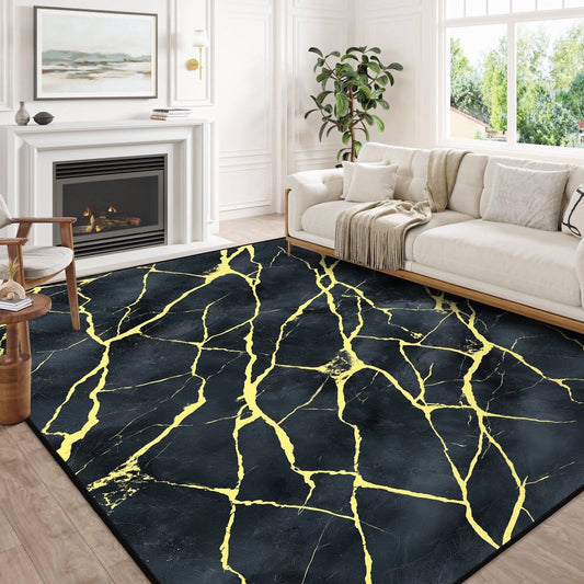 Bleum Cade Area Rugs for Living Room 3X5 Machine Washable Rugs Marble Swirl Abstract Rug Indoor Carpet, Soft Lightweight Non Slip Large Rug for Bedroom Dining Room