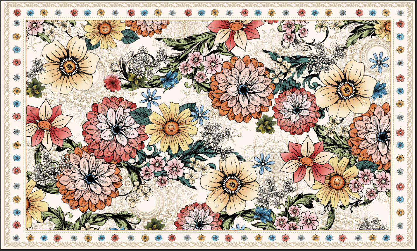 BLEUM CADE Living Room Rug 8x10 Boho Floral Area Rug,Washable Soft Carpet for Bedroom