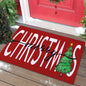 Bleum Cade Christmas Door Mat Winter Outdoor doormat,Non-Slip Christmas Tree Welcome Mat, Red,18" x 30"
