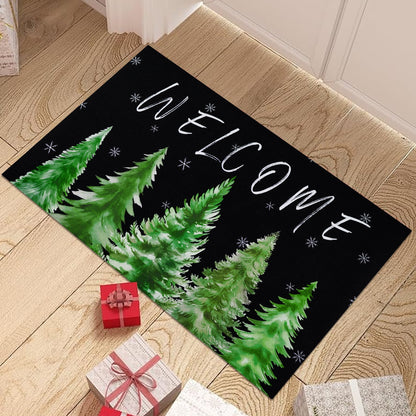 Bleum Cade Christmas Doormat Winter Holiday Outdoor Welcome Mat for Entrance,Non-slip Christmas Tree Door Mat with Rubber Backing,18" x 30"