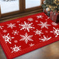 Bleum Cade Christmas Snowflake Area Rugs 2x3 Door Mat, Non Slip Washable Entryway Rug Outdoor Indoor Xmas Santa Welcome Mat for Entrance,Red