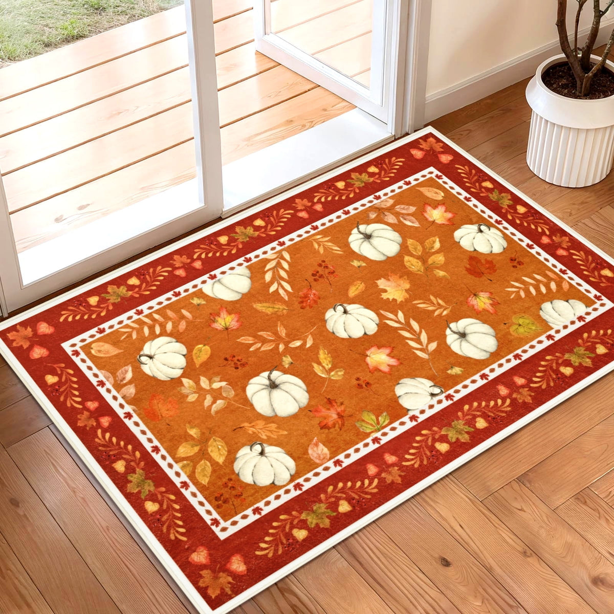 Bleum Cade Fall Area Rugs 2x3 Entryway Rug,Maple Leaf Non Slip Washable Door Mat Outdoor Indoor Welcome Mat for Entrance