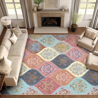 Bleum Cade 8'x10' Area Rugs for Living Room, Washable Rugs Boho Rugs for Bedroom Dinning Room,Floral Rug Ultra Soft Non Slip Durable Large Carpet Home Decor
