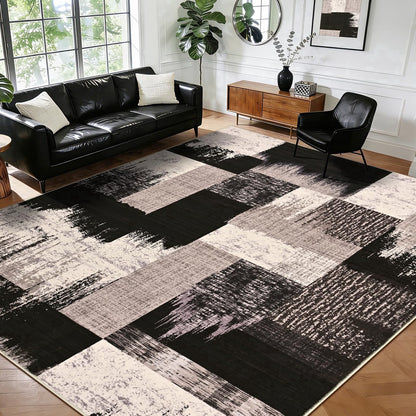 Bleum Cade Modern Abstract Area Rug 5x7,Large Rugs for Living Room, Machine Washable Rug Indoor Rugs for Bedroom, Non-Slip Low-Pile Soft Carpet for Bedroom, Dining Room Office,Blue