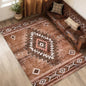 Bleum Cade Western Rugs for Living Room 5x7 Area Rug, Moroccan Washable Rugs for Bedroom, Non-Slip Boho Indoor Rug, Soft Low Pile Stain Resistant Geometric Floor Large Carpet Home Decor,Brown