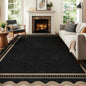 Bleum Cade Washable 8'x 10' Area Rugs for Living Room,Scalloped Solid Black Non Slip Rugs for Bedroom Dinning Room,Ultra Soft Stain‑Resistant Large Carpet for High Traffic Areas