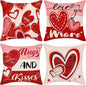 BLEUM CADE Valentine's Day Throw Pillow Cover 18 x 18 in,2 Pack Red Loving Pillowcases for Couch Sofa Decor Pillow Covers for Home Decorations