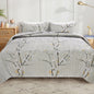 Bluem Cade Flower Quilt Set Twin Size,Lightweight 3 Pieces White Quilts Bedspread,Reversible Quilt Coverlets for All Season