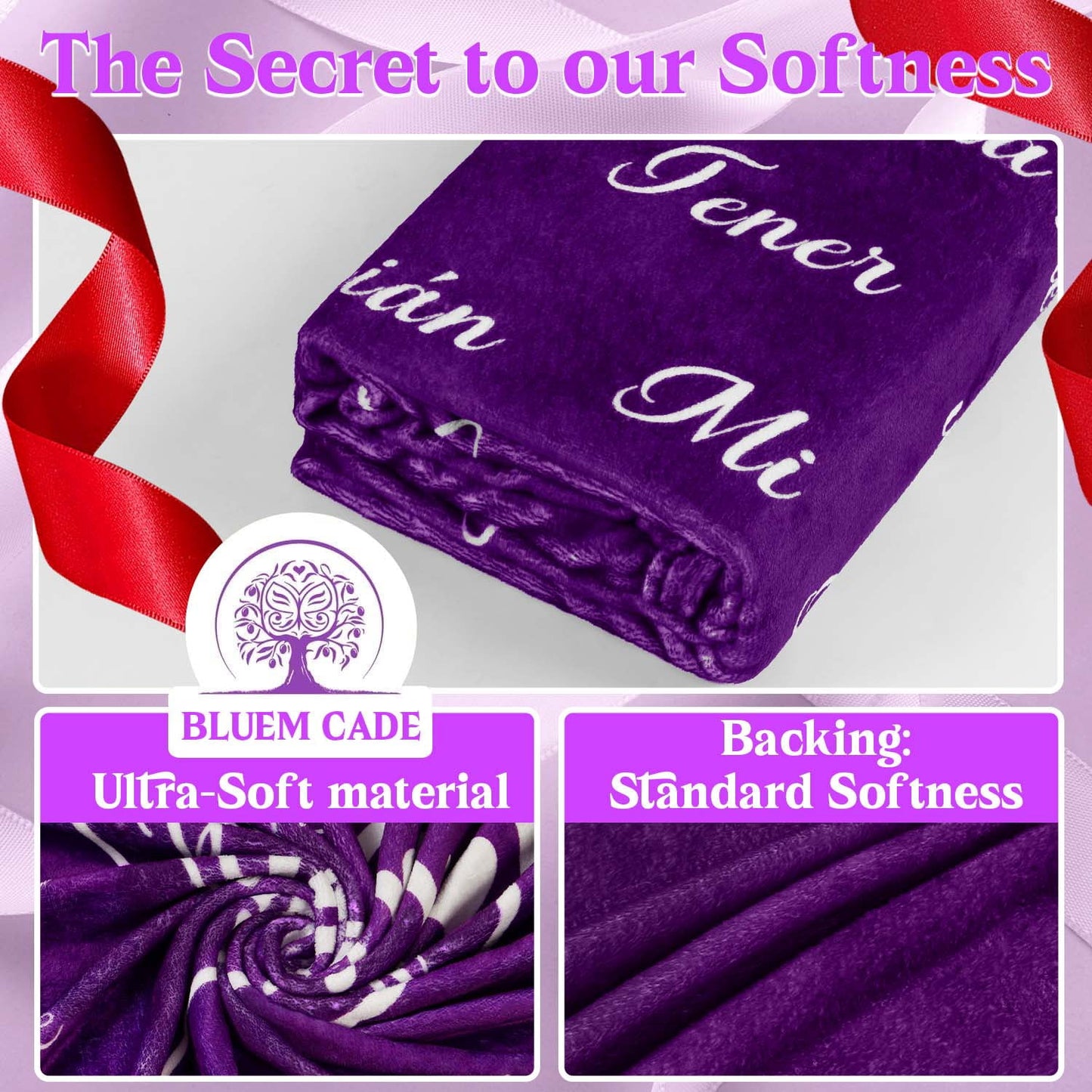 BLEUM CADE Throw Blankets Anniversary Birthday Gift for Mom from Daughter Son, Dear Mom Blanket for Mother's Day, Super Soft Flannel Throw Blankets for Bed Couch 50"x60"