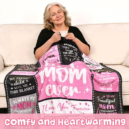 BLEUM CADE Gifts for Mom Birthday Mother's Day Blanket,Gifts From Daughter Son,Soft Flannel Throw Blanket Presents for Mother,Pink,50" x 60"