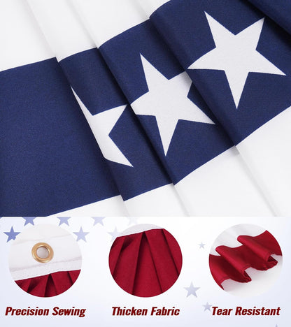 1.5 x 3 Ft American Flag Bunting Flags Outdoor, 4 Pack Patriotic Bunting Outdoor Red White and Blue Bunting, USA Pleated Fan Flag Half Fan Banner for Outside Home 4th of July Decorations