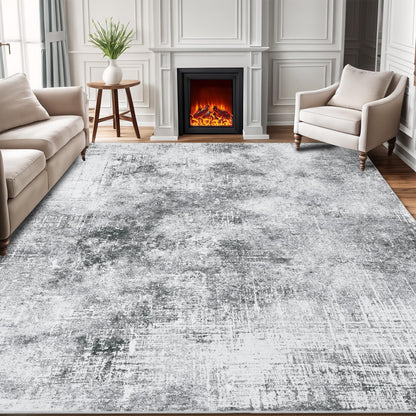 Bleum Cade 5x7 Area Rugs for Living Room,Soft Washable Non Slip Bedroom Rug,Modern Abstract Grey Dinning Room Large Carpet