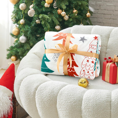 BLEUM CADE Christmas Throw Blanket, Christmas Tree and Snowflake Blankets, Super Soft & Cozy Flannel Blankets for Couch Bed Holiday Decor (50" x 60" )