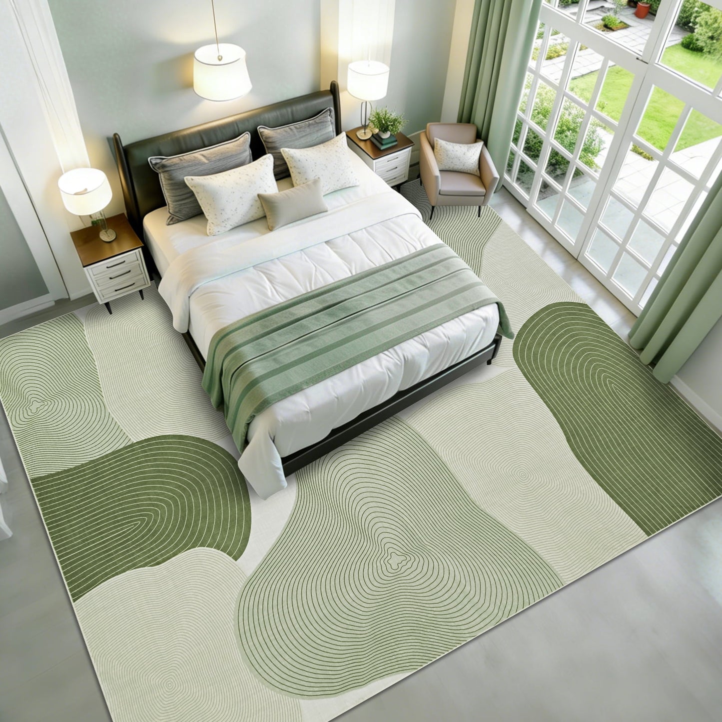 Bleum Cade 8x10 Area Rugs for Living Room, Abstract Rug Ultra Soft Washable Rugs for Bedroom, Anti Slip Durable Stain Resistant Larg Carpet Home Decor for Dining Room,Green