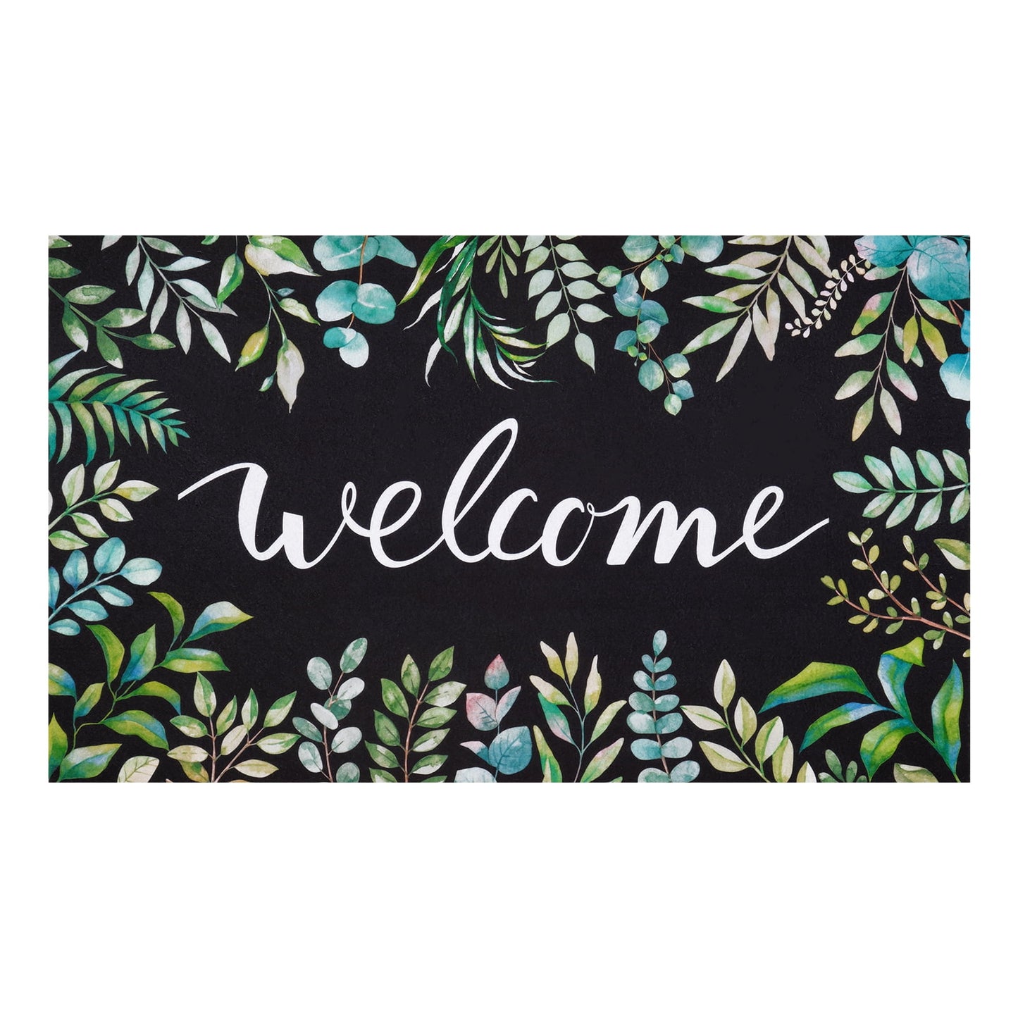 BLEUM CADE Summer Welcome Door Mat Leaves Low Profile Outdoor Door Mats Non Slip Entrance Mats for Outside Patio