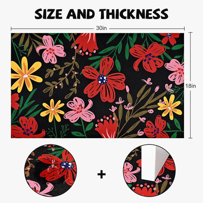 BLEUM CADE Summer Floral Door Mats,Low Profile Outdoor Welcome Mats,Non Slip Front Doormats Outdoor,18 x 30 inch