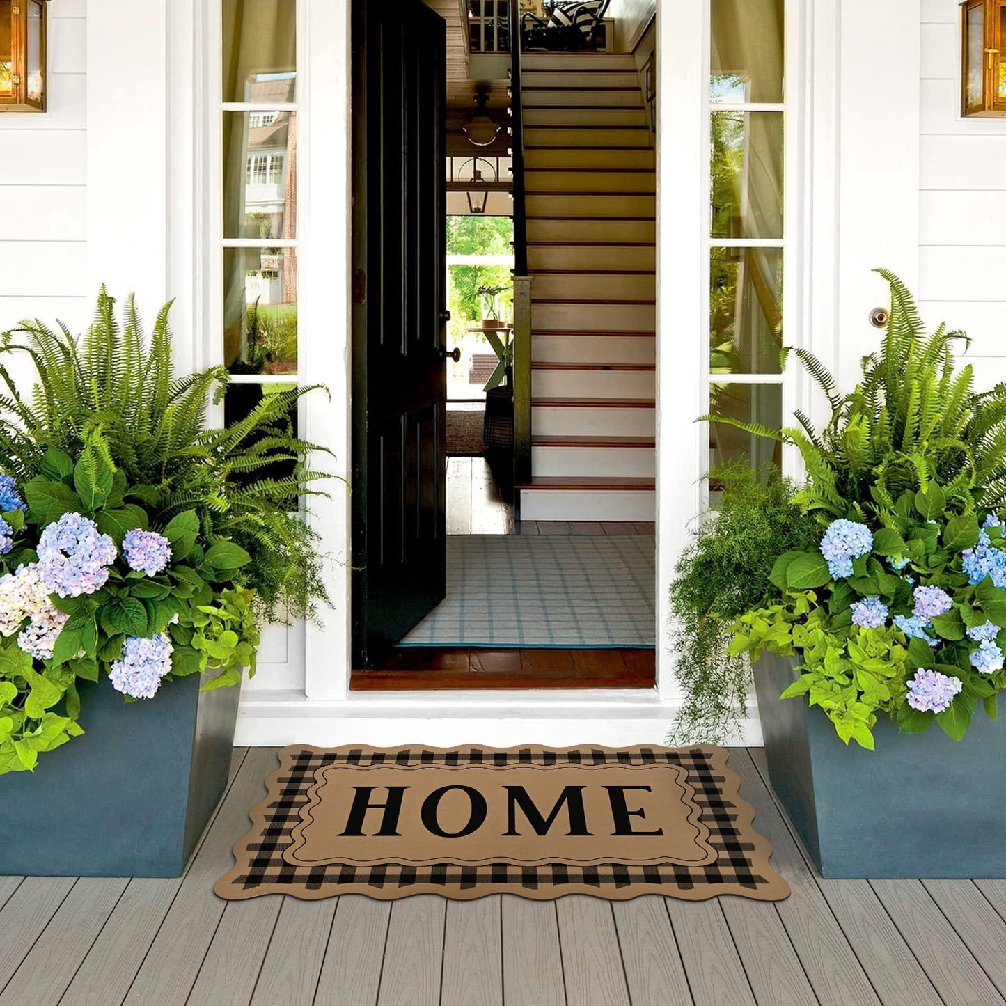 Bleum Cade Door Mat Outside Inside Home Doormat,Non-Slip Low Profile Front Door Mat ,Muddy Dirt Resist Stain Fade Door Mat for Outside Patio Porch,(18"x30",Home)