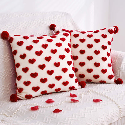 BLEUM CADE Valentine's Day Throw Pillow Cover 18 x 18 in,2 Pack Red Loving Pillowcases for Couch Sofa Decor Pillow Covers for Home Decorations