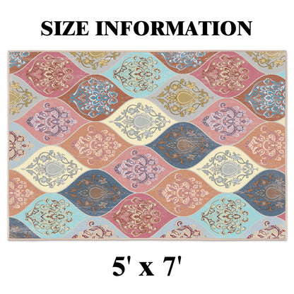 Bleum Cade 8'x10' Area Rugs for Living Room, Washable Rugs Boho Rugs for Bedroom Dinning Room,Floral Rug Ultra Soft Non Slip Durable Large Carpet Home Decor