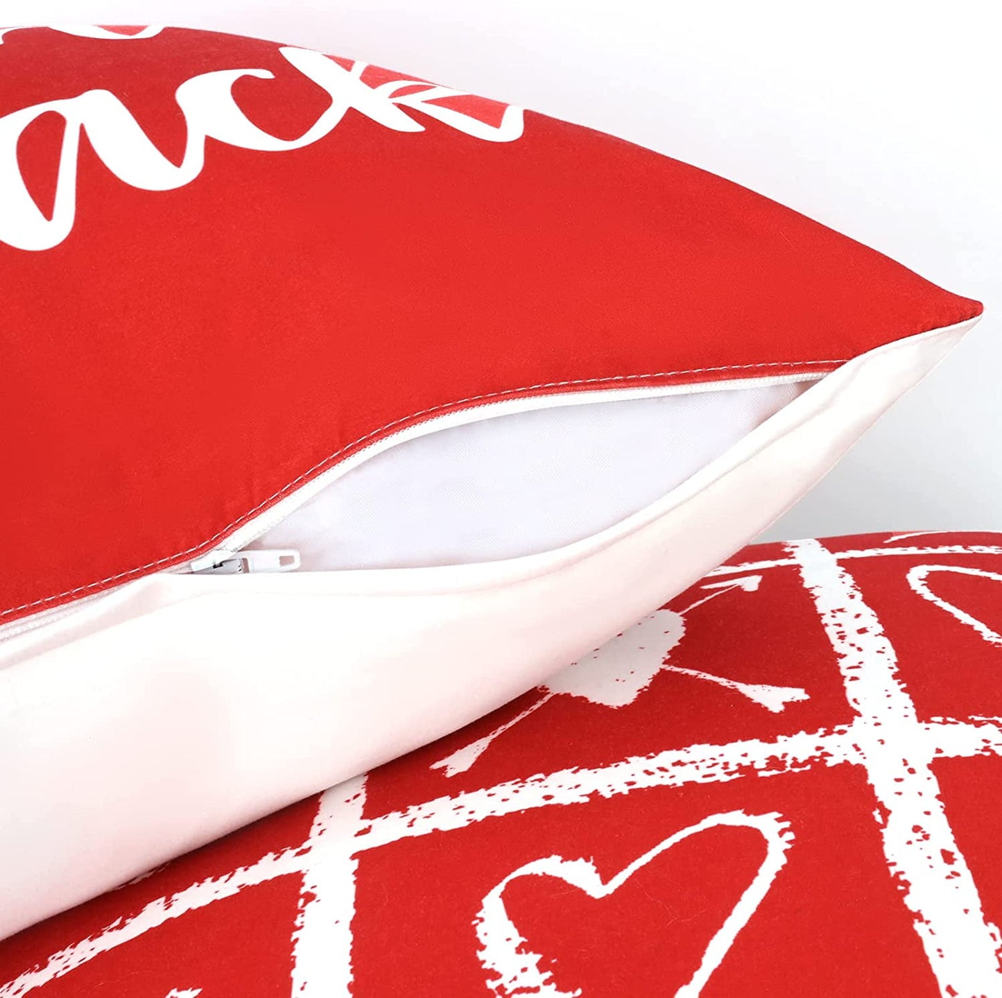 BLEUM CADE Valentines Day Pillow Covers Set of 4 I Love You Throw Pillow Covers 18 x 18 inch Happy Valentine Day Pillowcases for Anniversary Wedding