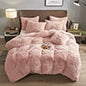 BLEUM CADE Luxury Fluffy Fuzzy Queen Bedding Comforter Set,4 Pieces Shaggy Duvet Cover Set,Furry Plush Velvet Comforter Cover with Zip Closure,Queen,Dark Grey