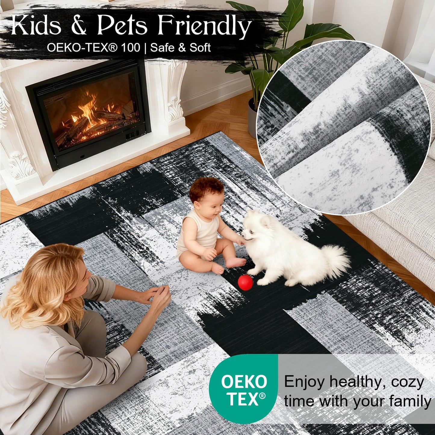 Bleum Cade  Area Rugs 2x3 Entryway Rug,Modern Geometric Patchwork Non Slip Rugs for Entryway, Washable Abstract Area Rug Door Mat Indoor, Rockwood Collection Welcome Mat for Kitchen