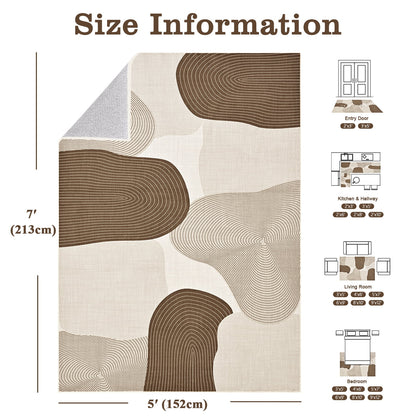 Bleum Cade 5x7 Area Rugs for Living Room, Abstract Rug Ultra Soft Washable Rugs for Bedroom, Anti Slip Durable Stain Resistant Larg Carpet Home Decor for Dining Room,Grey