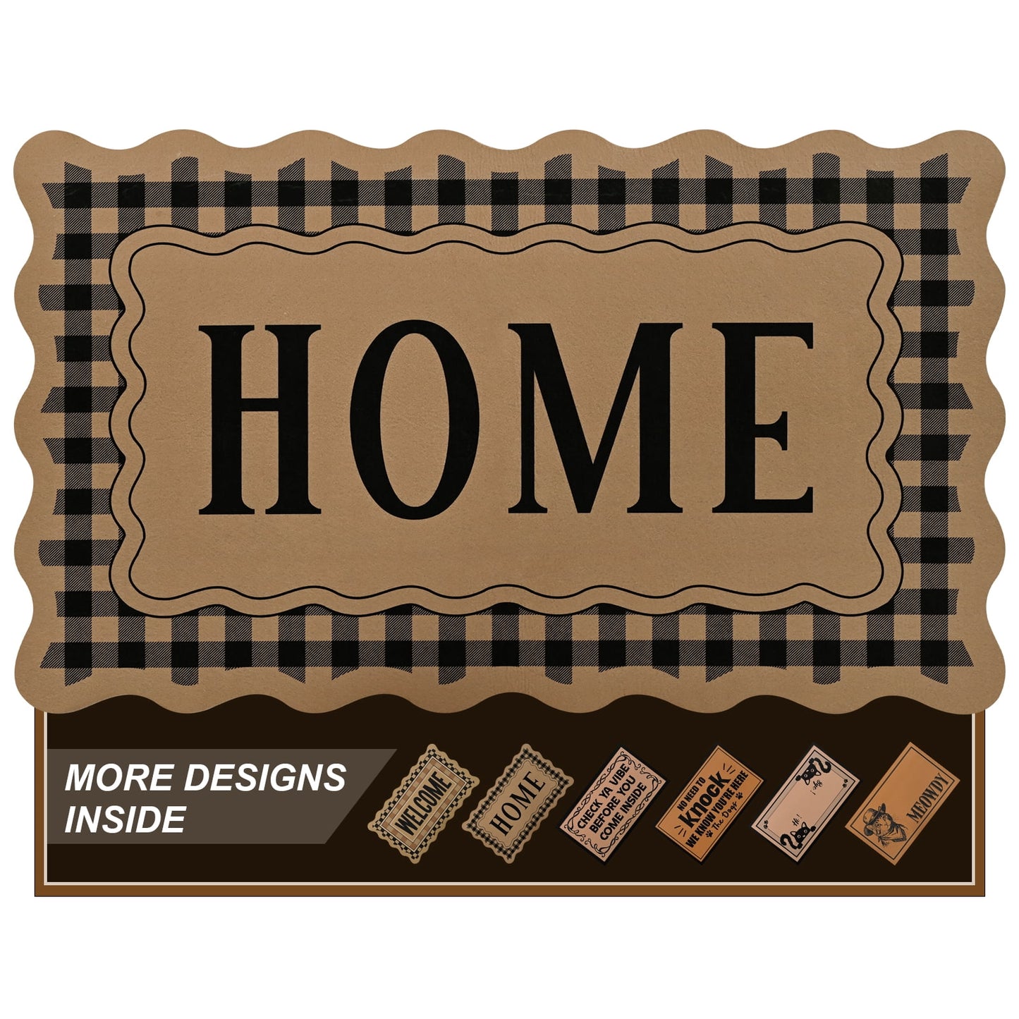 Bleum Cade Door Mat Outside Inside Home Doormat,Non-Slip Low Profile Front Door Mat ,Muddy Dirt Resist Stain Fade Door Mat for Outside Patio Porch,(18"x30",Home)