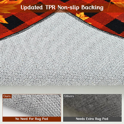 Bleum Cade 8'x10' Fall Area Rugs for Living Room, Washable Rugs Modern Rugs for Bedroom Dinning Room,Maple Leaf Rug Ultra Soft Non Slip Durable Large Carpet Home Decor