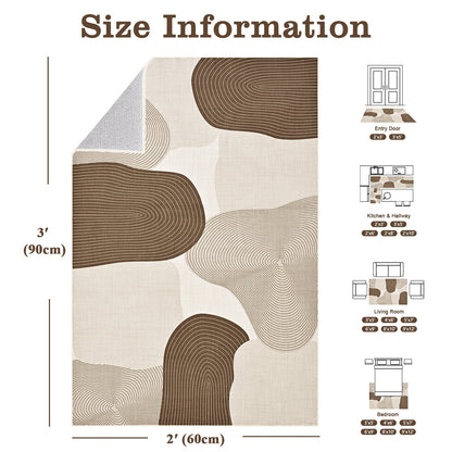 Bleum Cade Area Rugs for Doormat 2X3,Abstract Machine Washable Foldable Non Slip Outdoor Indoor Welcome Mat Carpet for Entrance,Grey