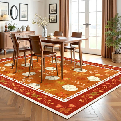 Bleum Cade 5'x7' Fall Area Rugs for Living Room,Pumpkins Rug Ultra Soft Washable Rugs for Bedroom, Anti Slip Durable Carpet Home Decor for Dining Room