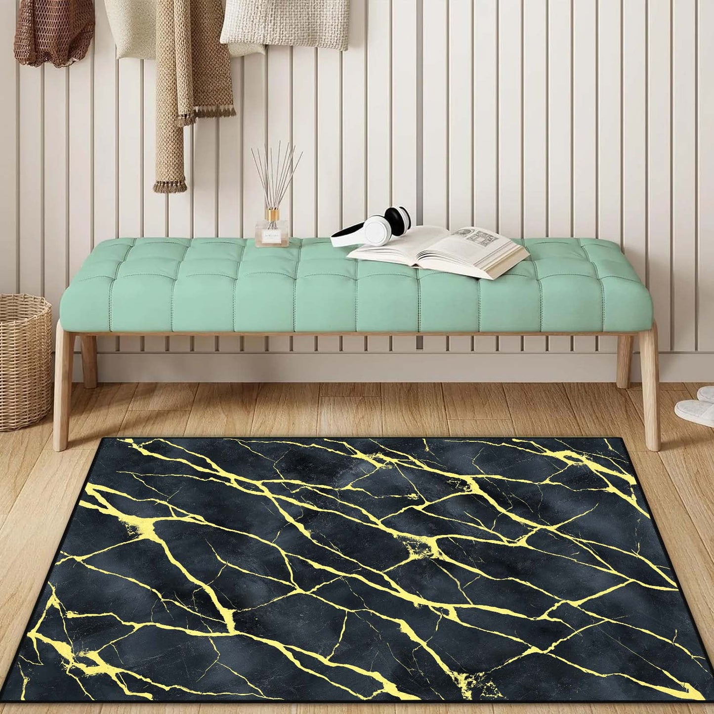 Bleum Cade Area Rugs for Doormat 2X3,Marble Swirl Abstract Rugs, Machine Washable Foldable Non Slip Outdoor Indoor Welcome Mat