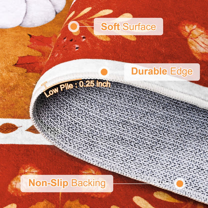 Bleum Cade 5'x7' Fall Area Rugs for Living Room,Pumpkins Rug Ultra Soft Washable Rugs for Bedroom, Anti Slip Durable Carpet Home Decor for Dining Room
